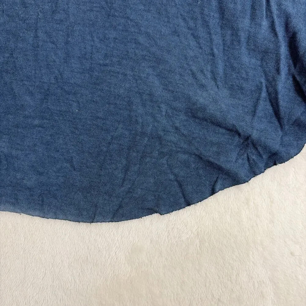 NWT Dear John Cold Shoulder Long Sleeve Top Large in Navy Blue Distressed Color - Picture 15 of 15